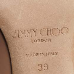 Pre Owned Jimmy Choo Beige Patent Leather Romy Pumps Size 39