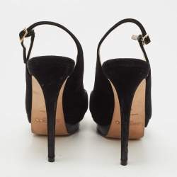 Pre Owned Jimmy Choo Black Suede Slingback Pumps Size 40