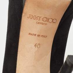 Pre Owned Jimmy Choo Black Suede Slingback Pumps Size 40