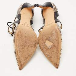 Pre Owned  Jimmy Choo Tricolor Python and Leather Lapris Pumps Size 37