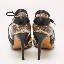 Pre Owned  Jimmy Choo Tricolor Python and Leather Lapris Pumps Size 37