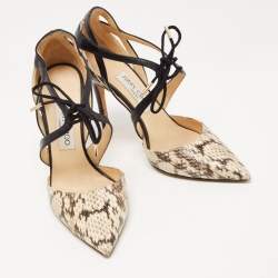 Pre Owned  Jimmy Choo Tricolor Python and Leather Lapris Pumps Size 37