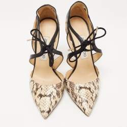 Pre Owned  Jimmy Choo Tricolor Python and Leather Lapris Pumps Size 37