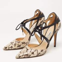 Pre Owned  Jimmy Choo Tricolor Python and Leather Lapris Pumps Size 37