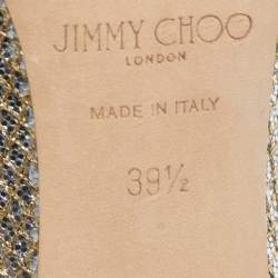 Pre Owned Jimmy Choo Gold/Silver Lurex Fabric Romy Pumps Size 39.5