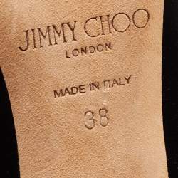 Pre Owned Jimmy Choo Black Velvet Lacey Pumps Size 38