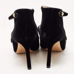 Pre Owned Jimmy Choo Black Velvet Lacey Pumps Size 38