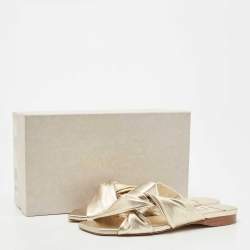 Jimmy Choo Gold Leather Slide Flats Size 39