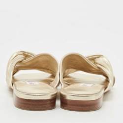 Jimmy Choo Gold Leather Slide Flats Size 39