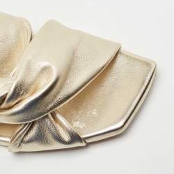 Jimmy Choo Gold Leather Slide Flats Size 39