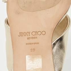 Jimmy Choo Gold Leather Slide Flats Size 39