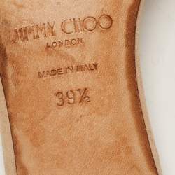 Pre Owned Jimmy Choo Beige Suede Slide Sandals Size 39.5