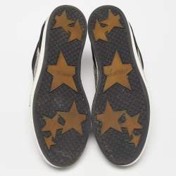 Pre Owned Jimmy Choo Black Suede and Glitter Miami Low Top Sneakers Size 39