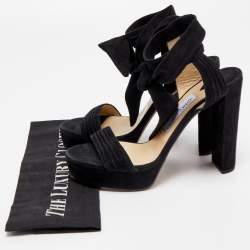 مملوكة مسبقًا Jimmy Choo Black Suede Kaytrin Sandals Size 38.5