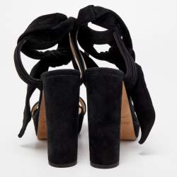 مملوكة مسبقًا Jimmy Choo Black Suede Kaytrin Sandals Size 38.5
