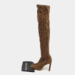 Pre Owned Jimmy Choo Brown Suede Knee Length Boots Size 38