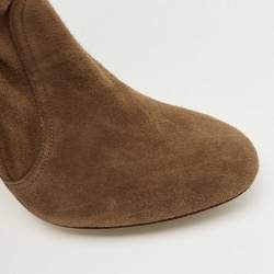 Pre Owned Jimmy Choo Brown Suede Knee Length Boots Size 38