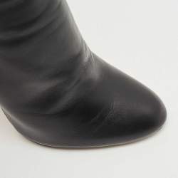 Pre Owned Jimmy Choo Black Leather Knee Length Boots Size 38