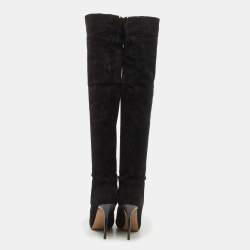 Pre Owned Jimmy Choo Black Suede Knee Length Boots Size  38