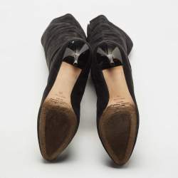 Pre Owned Jimmy Choo Black Suede Knee Length Boots Size  38