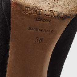 Pre Owned Jimmy Choo Black Suede Knee Length Boots Size  38