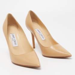Pre Owned Jimmy Choo Beige Leather Abel Pumps Size 37
