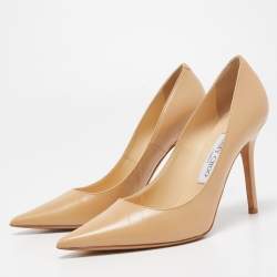 Pre Owned Jimmy Choo Beige Leather Abel Pumps Size 37
