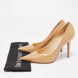 Pre Owned Jimmy Choo Beige Leather Abel Pumps Size 37