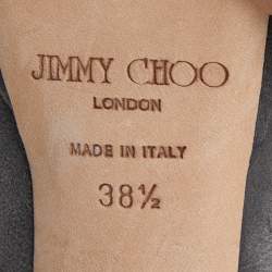 Pre Owned Jimmy Choo Grey Suede Cosmic Platform Pumps Size 38.5