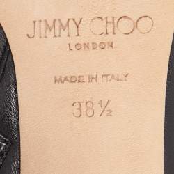Pre Owned Jimmy Choo Black Leather Dreece Kb 95 Knee Length Boots Size 38.5