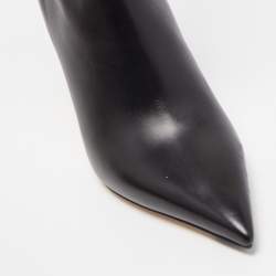 Pre Owned Jimmy Choo Black Leather Dreece Kb 95 Knee Length Boots Size 38.5