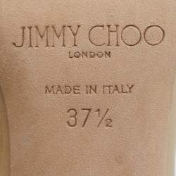 مملوكة مسبقًا Jimmy Choo Beige Patent Leather Lang Sandals Size 37.5