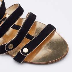 Jimmy Choo Black Suede Flat Sandals Size 36