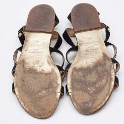 Jimmy Choo Black Suede Flat Sandals Size 36
