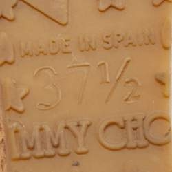 Pre Owned Jimmy Choo Brown Suede Papina Cork Wedge Platform Peep Toe Pumps Size 37.5