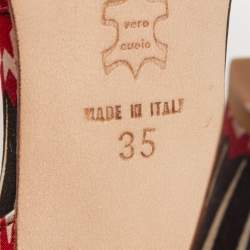 Pre Owned Jimmy Choo Multicolor Floral Satin Ruby Cut Out D' Orsay Pointed Toe Pumps Size 35