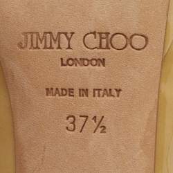 Pre Owned Jimmy Choo Yellow Patent Leather Pumps Size 37.5