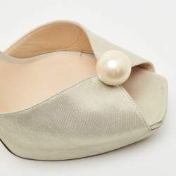 مملوكة مسبقًا Jimmy Choo Metallic Laminated Suede Socorie Sandals Size 41