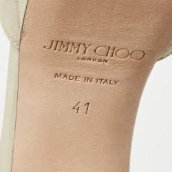 مملوكة مسبقًا Jimmy Choo Metallic Laminated Suede Socorie Sandals Size 41