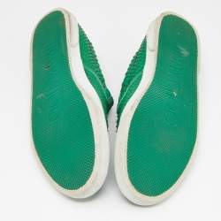 Pre Owned Jimmy Choo Green Python Slip On Sneakers Size 38.5