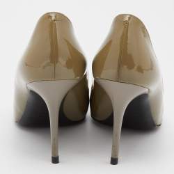 مملوكة مسبقًا Jimmy Choo Olive Green Patent Leather Love Pumps Size 39
