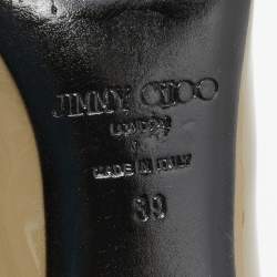 مملوكة مسبقًا Jimmy Choo Olive Green Patent Leather Love Pumps Size 39