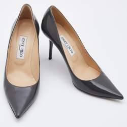 Pre Owned Jimmy Choo Grey Patent Leather Love Pumps Size 39