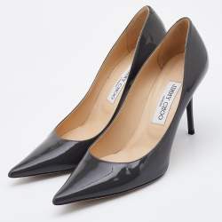 Pre Owned Jimmy Choo Grey Patent Leather Love Pumps Size 39