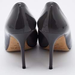 Pre Owned Jimmy Choo Grey Patent Leather Love Pumps Size 39