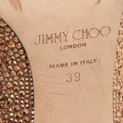 مملوكة مسبقًا Jimmy Choo Brown Crystal Embellished Pointed Toe Pumps Size 39