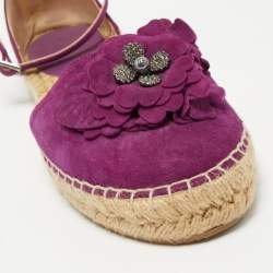 Pre Owned Jimmy Choo Purple Suede Dylan Espadrille Flats Size 40
