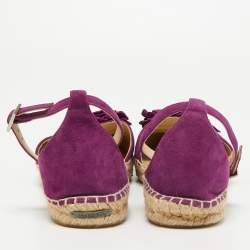 Pre Owned Jimmy Choo Purple Suede Dylan Espadrille Flats Size 40