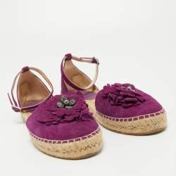 Pre Owned Jimmy Choo Purple Suede Dylan Espadrille Flats Size 40