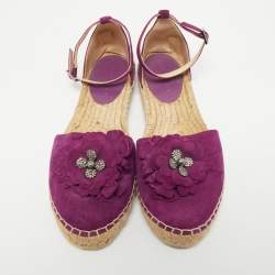 Pre Owned Jimmy Choo Purple Suede Dylan Espadrille Flats Size 40